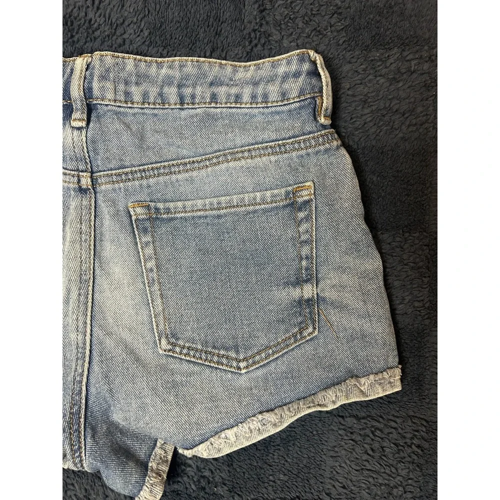 PacSun Denim Shorts 28 Womens Blue High Rise‎ Frayed Hem 5 Pocket Casual